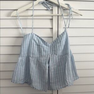 American Eagle Outfitters Blue Smocked Halter Camisole
